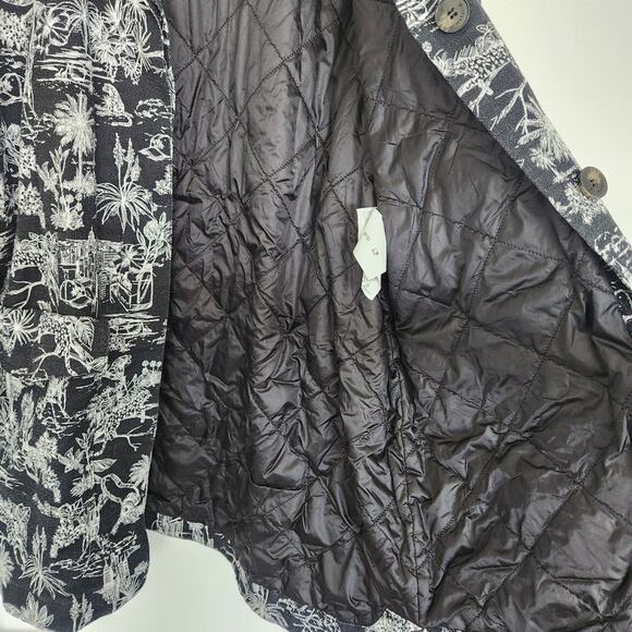 MARELLA By MaxMara Quilted Belted Printed Coat US 8 Designer Academia - Picture 6 of 10